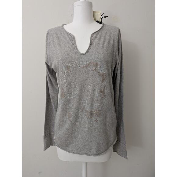 NWT Zadig & Voltaire Tunisien Camo Skull Long Sleeve Top - Picture 4 of 15